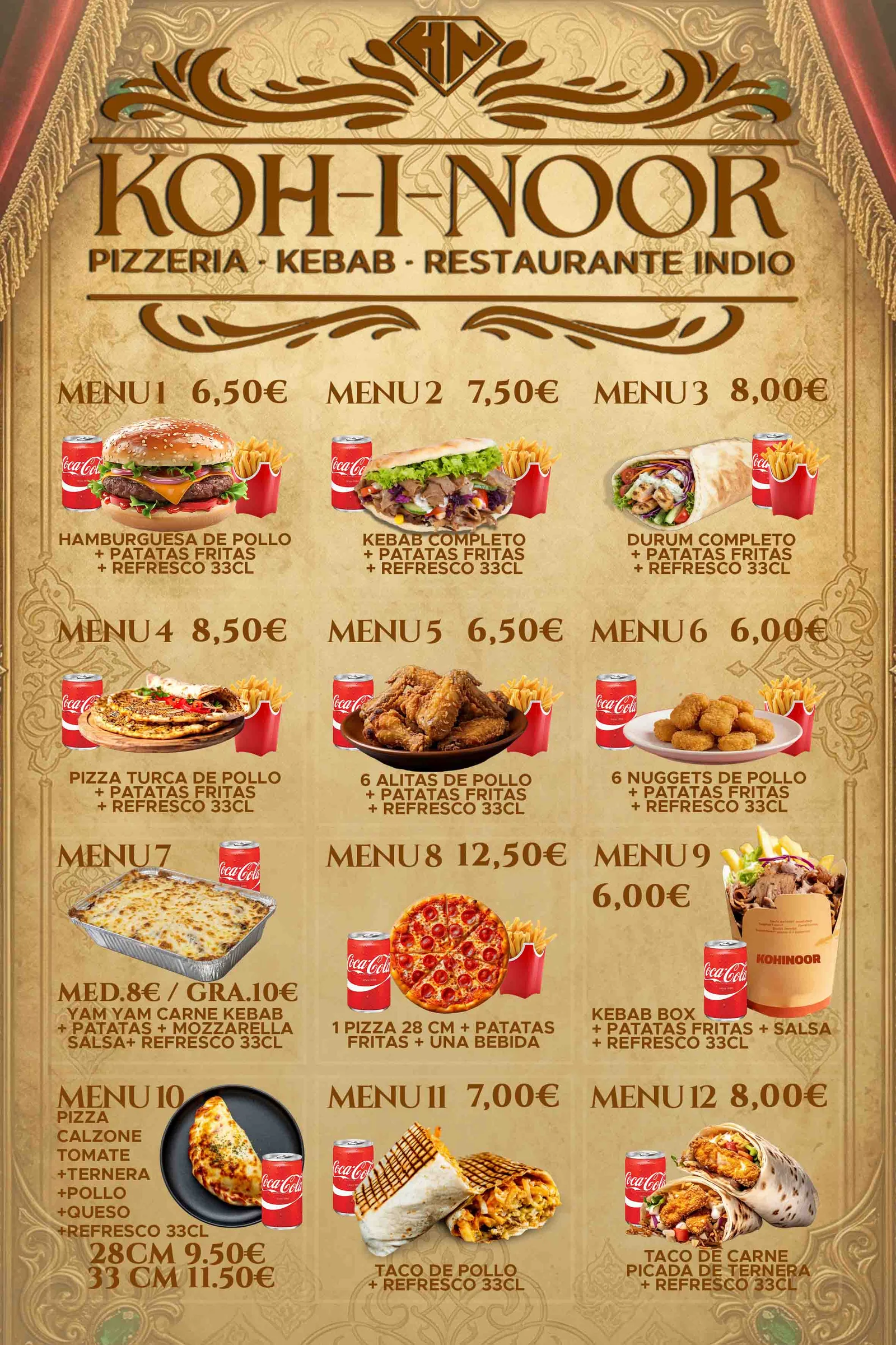Koh-i-Noor Restaurant Menu